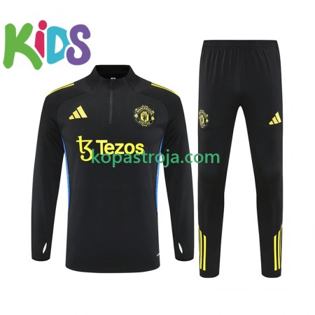 Manchester United Barn Tränings Sweatshirtställ Svart 2025/26